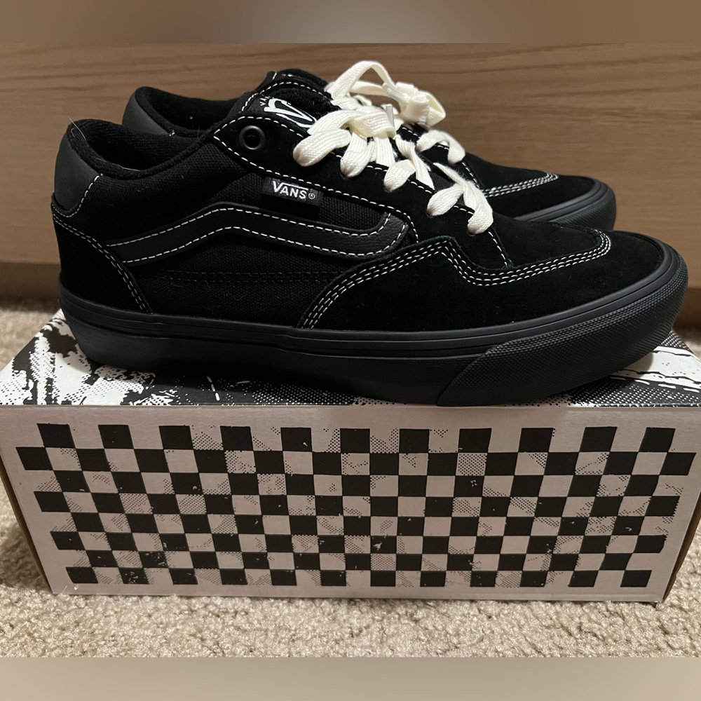 Black Rowan Vans with POPCUSH